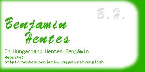 benjamin hentes business card